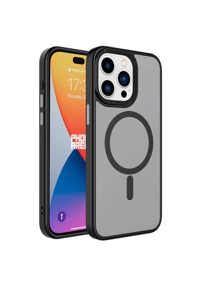 Apple Uyumlu iPhone 15 Pro Max Kılıf Mat Arka Yüzey Wireless Şarj Özellikli Zore Flet M-safe Kapak Çok Renkli