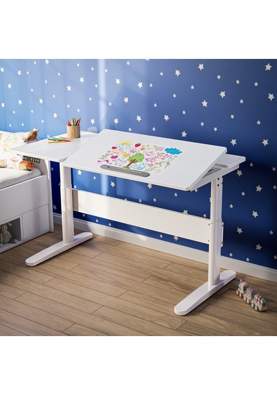 O-flex Kidza Elektrikli Yükseklik Ayarlı Çocuk Masası Beyaz