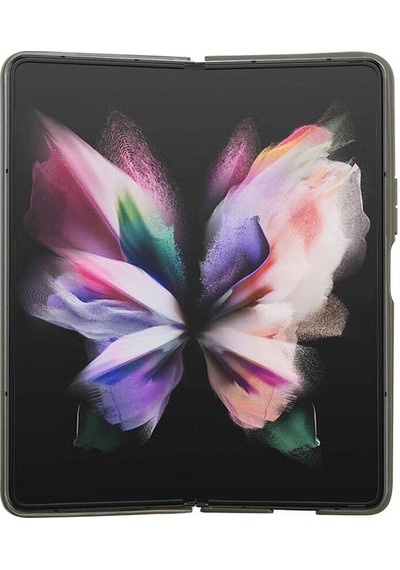 Galaxy Z Fold 5 Uyumlu Kılıf Guess Lisanslı Yazı Logolu Glitter Flakes Kapak Haki