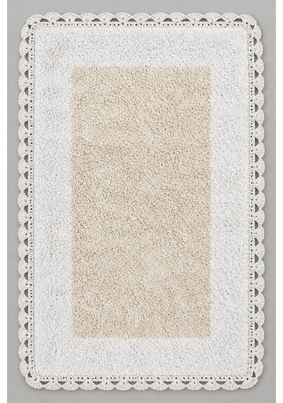 Alanur Bodrum Tufting Cotton Pamuklu El Işi Örgülü Paspas 108 70 X 120 Cm Beyaz - Ekru