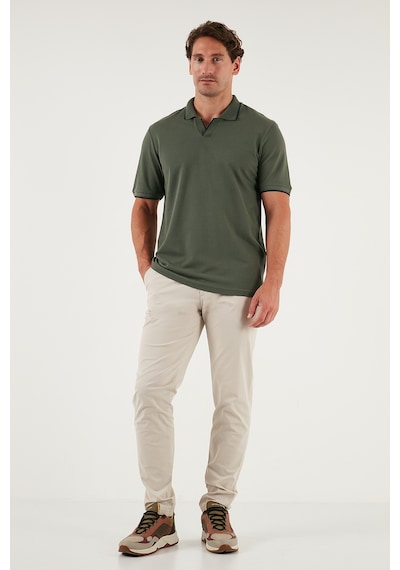 Buratti Pamuklu Regular Fit Şerit Detaylı Erkek Polo Yaka T Shirt 5902964 Haki