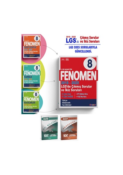 2027 Fenomen + Anla Kazan Lgs Sayısal 2018-2025 Çıkmış Soru Ve İkiz Sorular + Anla Kazan Deneme