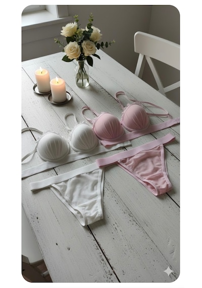 Trend Dokunuş Kadın 2'li Ekru-açık Pembe İstiridye Model Saten Şeritli Tül Detaylı Dolgulu Sütyen Külot İç Çamaşırı Takımı Pembe - Ekru Trend Dokunuş Kadın 2'li Ekru-açık Pembe İstiridye Model Saten Şeritli Tül Detaylı Dolgulu Sütyen Külot İç Çamaşırı Takımı Pembe - Ekru