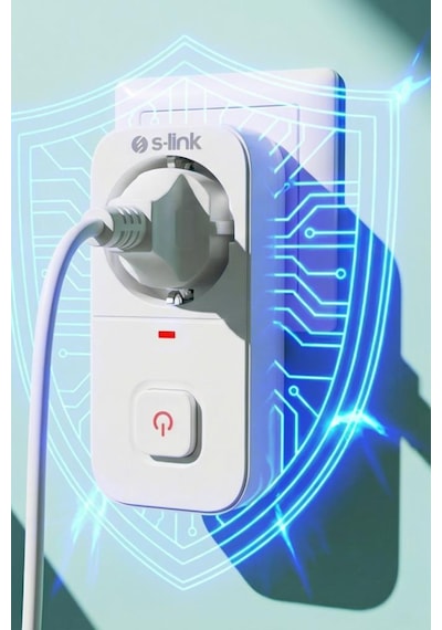 S-link Sl-010 Bykalite 5li Set 16a/250v 750 Joule Anahtarlı Isıya Duyarlı Devre Ve Akım Korumalı Tekli Priz 0.2 M