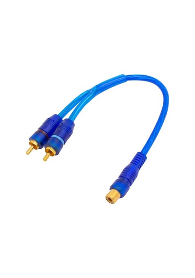 Anfi Y Rca Kablo 1 Dişi 2 Erkek 25 Cm Silikon Mavi Kablo