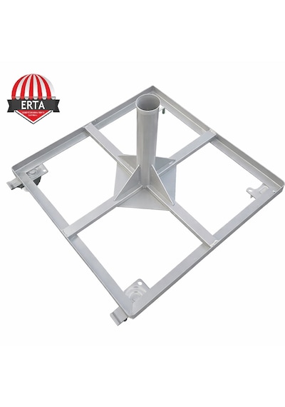 60 Cm X 60 Cm Mermerli Şemsiye Ayağı Altlığı Tekerlekli Stoplu Tüm Şemsiyelere Uyumludur Açık Gri