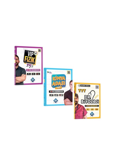 Kr Akademi Tyt Vip Fizik Kimya Adası Kimya Ve Dr Biyoloji Soru Bankası Seti 3 Kitap