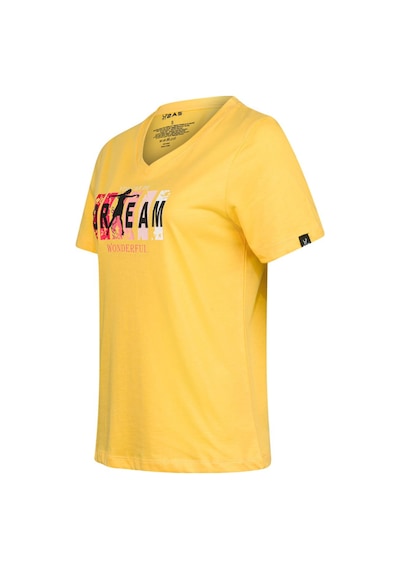 2as Alone Baskılı V Yaka Kadın T-shirt 404 Sarı