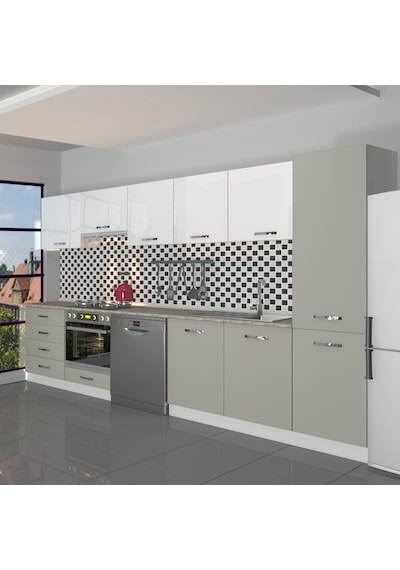 Decoraktiv Elite 325q Ankastre Fırın Modüllü Mdf Hazır Mutfak Dolabı - Tezgah Dahil - Kumtaşı - Beyaz Bej Decoraktiv Elite 325q Ankastre Fırın Modüllü Mdf Hazır Mutfak Dolabı - Tezgah Dahil - Kumtaşı - Beyaz Bej