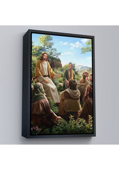 Çerçeveli İsa Mesih Havarilerine Ders Veriyor, Hristiyan Hediye Tablosu Jesus Christ -6382