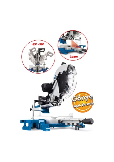 Scheppach Hm140l Gönye Kesme Makinası 305 Mm Elektrikli Testere Marangoz Tezgah Tipi Açılı Kesim