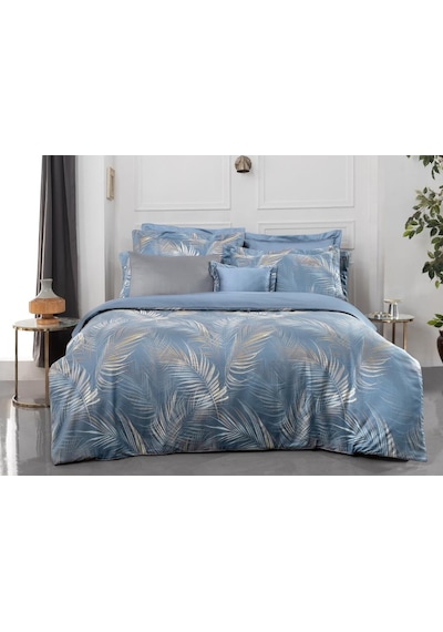 Sarev Saturn Jakarlı Nevresim Takımı King Size , .mavi Renkli