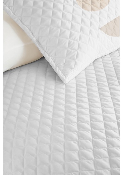 Botanik Bej Genç Odası Tek Kişilik Pike Takımı - Minimal Vizon Yeşil 160x220 Cm Yatak Örtüsü Gölge Papatya Aralığı