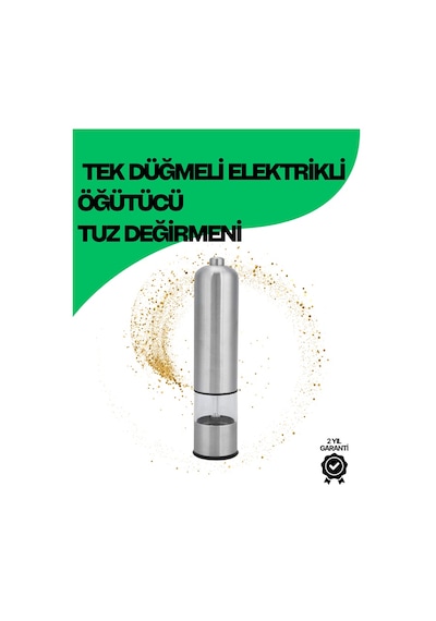 Şeffaf Hazneli Elektrikli Tuz Karabiber Öğütücü Pi Gutucu-2-v8x40 Belirtilmemiş