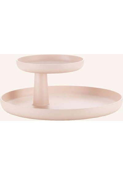 Vitra Çift Katlı Yuvarlak Plastik Saklama Kabı Mat Yüzeyli, 17 Cm Ve 28 Cm Çaplı Keyif Tepsileri Pembe