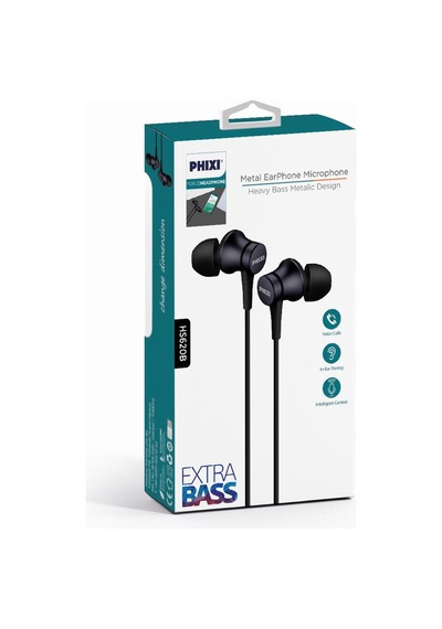 Phixi Force HS620B Metal Başlıklı Ekstra Bass Mikrofonlu Kulak İçi Kulaklık