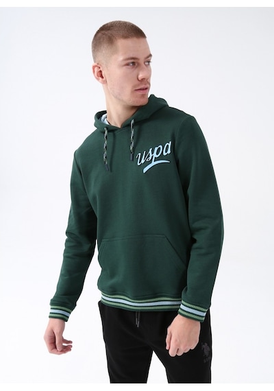 U.s. Polo Assn. Kapüşon Yaka Yeşil Erkek Sweatshirt Cıbut Yeşil