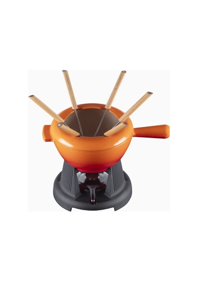 Le Creuset 6 Kişilik Lüks Döküm Fondü Seti Mutfak Ekipmanları Turuncu