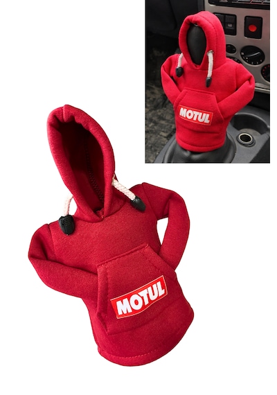 Motul Tasarım Hoodie Vites Topuzu Kılıfı - Universal Sweatshirt Model Vites Aksesuarı Kırmızı