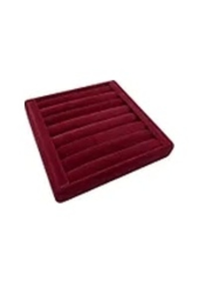 Yerli Üretim Süet Kumaş Bordo Renk 15 Cm / 15 Cm Yüzük Sergileme Standı Çok Renkli