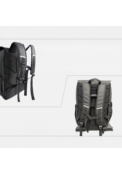 Lenyes Lb565 Dreamer Backpack Serisi Su Geçirmez Deri Tasarımlı Omuz Askılı Sırt Çantası Siyah Siyah