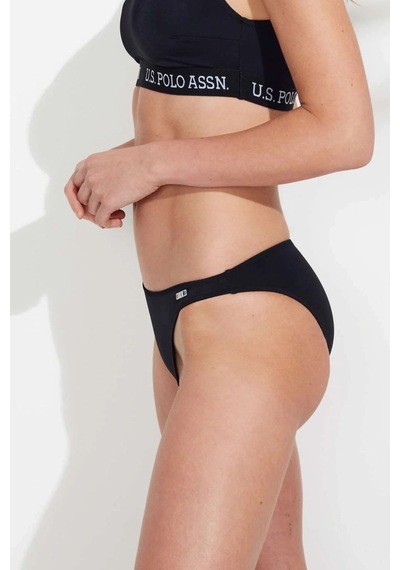 U.S. Polo Assn. Kadın Siyah İnce Kenar Bikini Alt Siyah