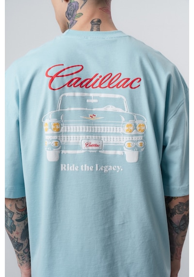 Respire Erkek Cadillac Baskılı Oversize T-shirt Bebe Mavi Bebek Mavisi