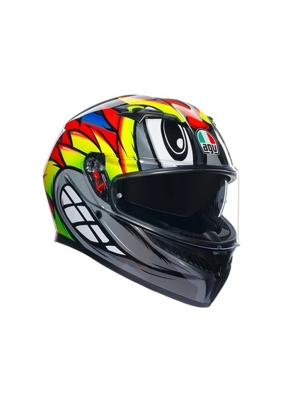Agv K3 Birdy 2.0 Grey Yellow Red Kapalı Kask Çok Renkli