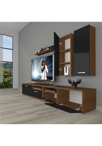 Decoraktiv Eko 5220d Mdf Tv Ünitesi Tv Sehpası Ceviz - Siyah