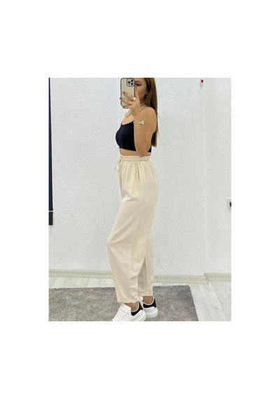 Çınar Boutique Keten Balon Pantolon-taş Rengi - M Taş Rengi Taş Rengi
