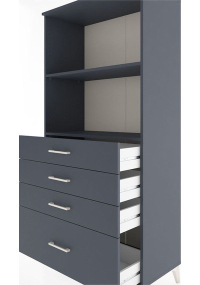 Hyperion Dolap 2 Raflı 4 Çekmeceli 88x44x182 Antrasit-antrasit Antrasit