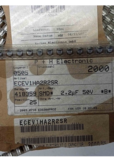 Ecev1ha2r2sr 2.2mf 50v Panasonıc Smd Kondansatör 67 Adet