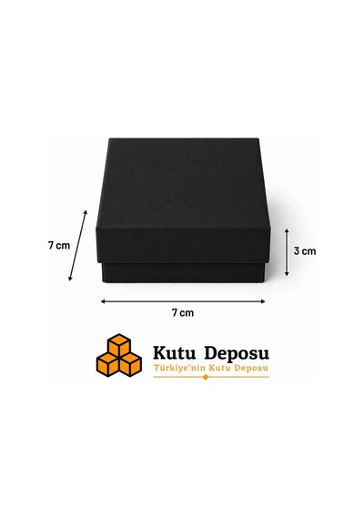 7x7x3 Cm Tam Kapaklı Selefonlu Süngerli Takı Kutusu - Siyah Demonte 50 Adet