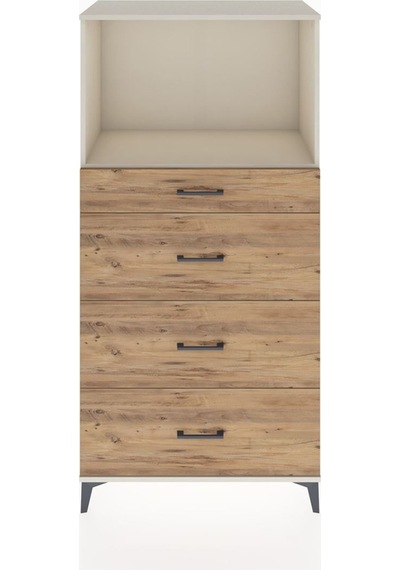 Hyperion Dolap Tek Raflı 4 Çekmeceli 88x44x182 Aytaşı-çam Aytaşı