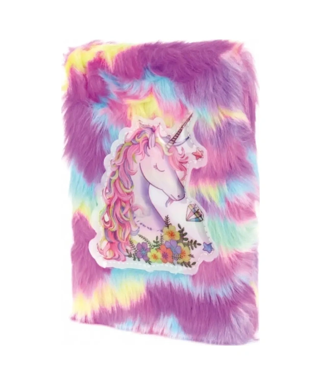 River World Defter Hatıra İçin Tasarımı Unicorn Çiçekli Peluş Çok Renkli