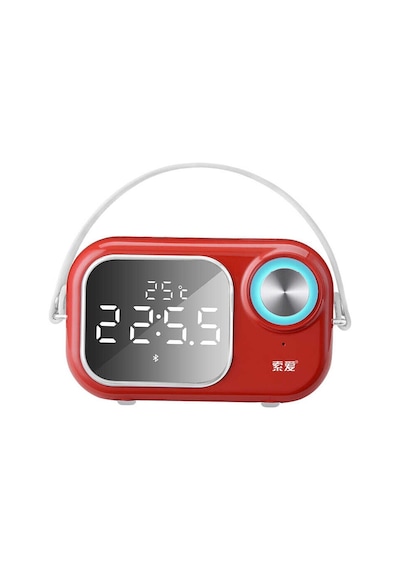 Soaiy E16 Taşınabilir Kablosuz Bluetooth Hoparlör - Dijital Saat & FM Radyo & USB & Hafıza Kartı - ZORE-219473