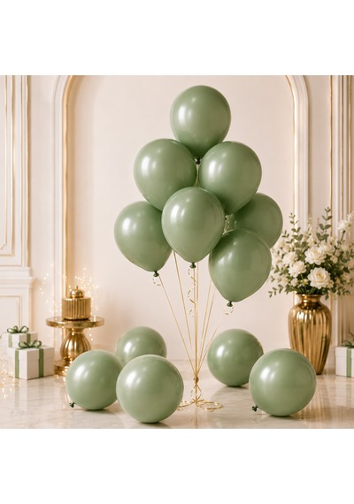 Yeşil Renk Lateks Makaron Balon 30 Cm - 50 Adet