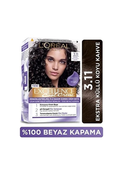 Excellence Cool Creme Saç Boyası - 3.11 Ekstra Küllü Koyu Kahve