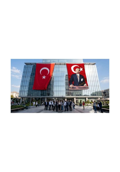 İstikbal Göklerdediratatürk Ve Türk Bayrağı Bayrak Ve Türk Bayrağı Premium Raşel Kumaş 2'li Set 10x15 Metre Ata36 Diğer