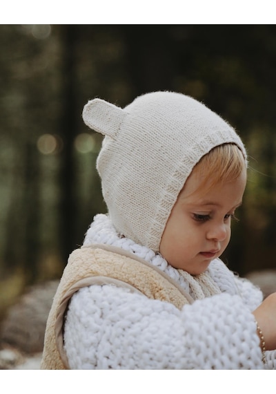 Oh La La Koala Kulaklı Bebek Beresi Model 3 Bej