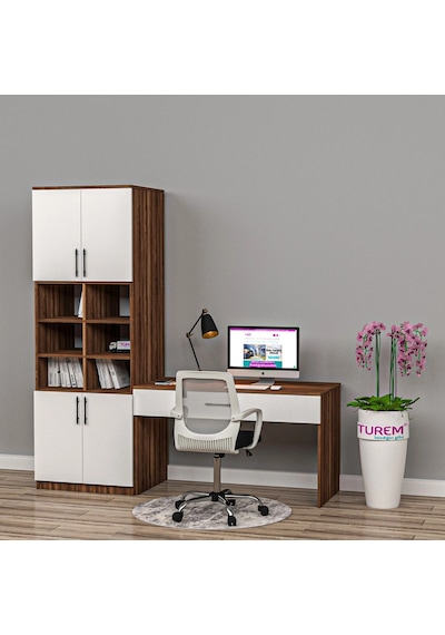 Gloss Dolaplı Çalışma Masası Suntalam Çok Renkli