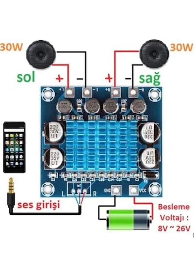 Tpa3110 Anfi Devresi Dijital Amplifikatör 2x30w Xh-a232