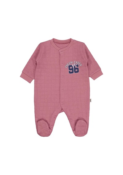 Civil Baby 96 Nakışlı 1-9 Ay Tulum - Pembe Gül Kurusu