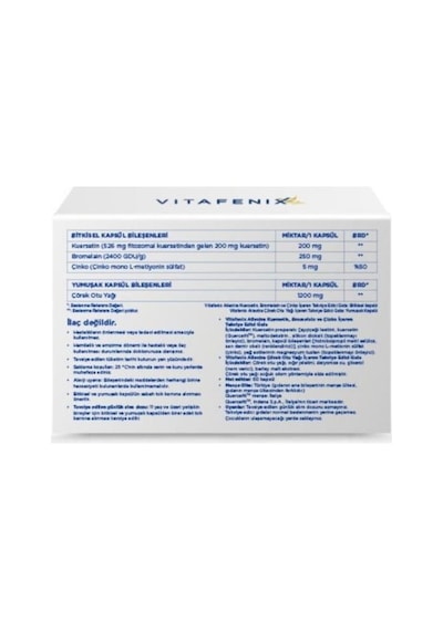 Vitafenix Allextra Kuersetin, Bromelain, Çörek Otu Yağı Ve Çinko Takviyesi 60 Kapsül - Skt:09/2027
