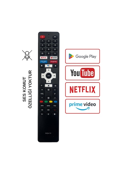 Ses Komutsuz Next - Vivax - Contı Netflıx-youtube-primevideo Google Play Tuşlu Android Lcd-led Tv Kumandası