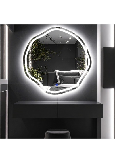 Lys Beyaz Led'li Lazer Kumlamalı Lavabo & Banyo Aynası Dokunmatik Sensörlü 60 X 60