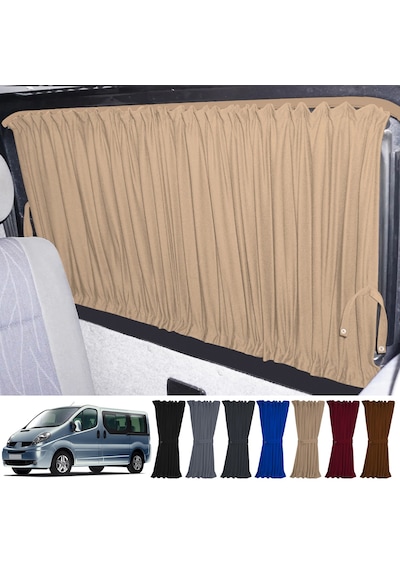 Pandami Renault Trafic 2001-2014 Uyumlu Krem Raylı Oto Perde Takımı