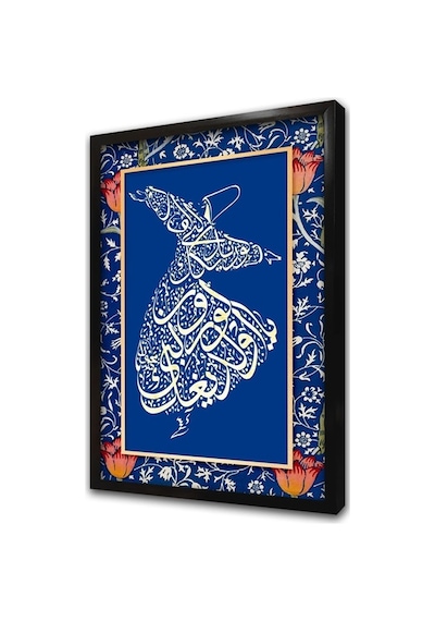 Semazen Koyu Mavi Çerçeveli Mdf Tablo-172188