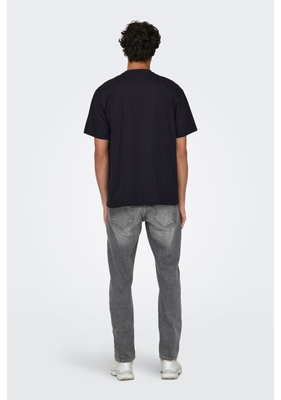 Only & Sons Erkek Onsfred Bisiklet Yaka Kısa Kollu T-shirt 22022532 Siyah SIYAH Siyah