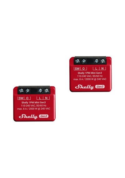 Shelly 1pm Mini Gen3 2'li Paket Enerji Ölçümlü Akıllı Röle